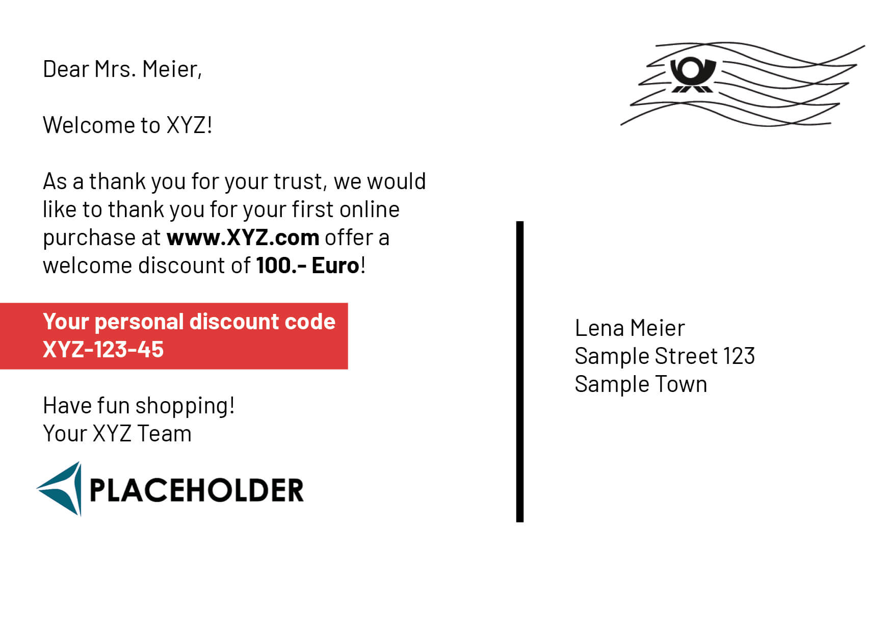 Sample cards Partner Lufthansa back